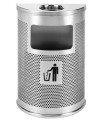 PAPELERA MOD WAVE SEMICIRCULAR C/CENICERO INOX