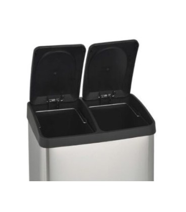 CUBO BASURA RECLICAJE ACERO INOX 3 COMPARTIMENTOS