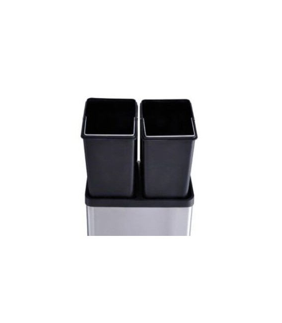 CUBO BASURA RECLICAJE ACERO INOX 3 COMPARTIMENTOS