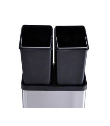 CUBO BASURA RECLICAJE ACERO INOX 3 COMPARTIMENTOS