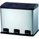 CUBO BASURA RECLICAJE ACERO INOX 3 COMPARTIMENTOS
