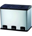 CUBO BASURA RECLICAJE ACERO INOX 3 COMPARTIMENTOS