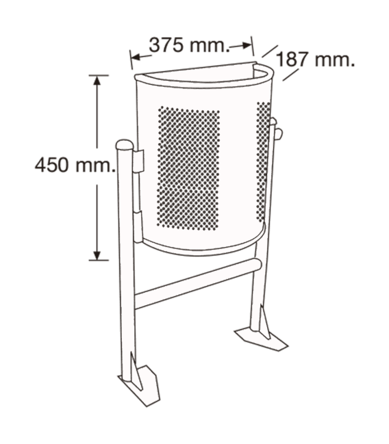 PAPELERA MOD «RHIN» SEMI INOX