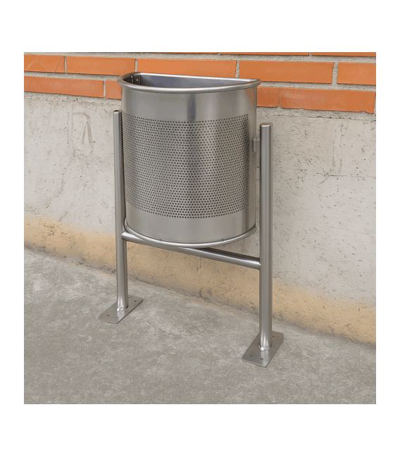 PAPELERA MOD «RHIN» SEMI INOX
