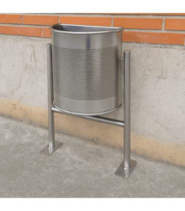 PAPELERA MOD «RHIN» SEMI INOX