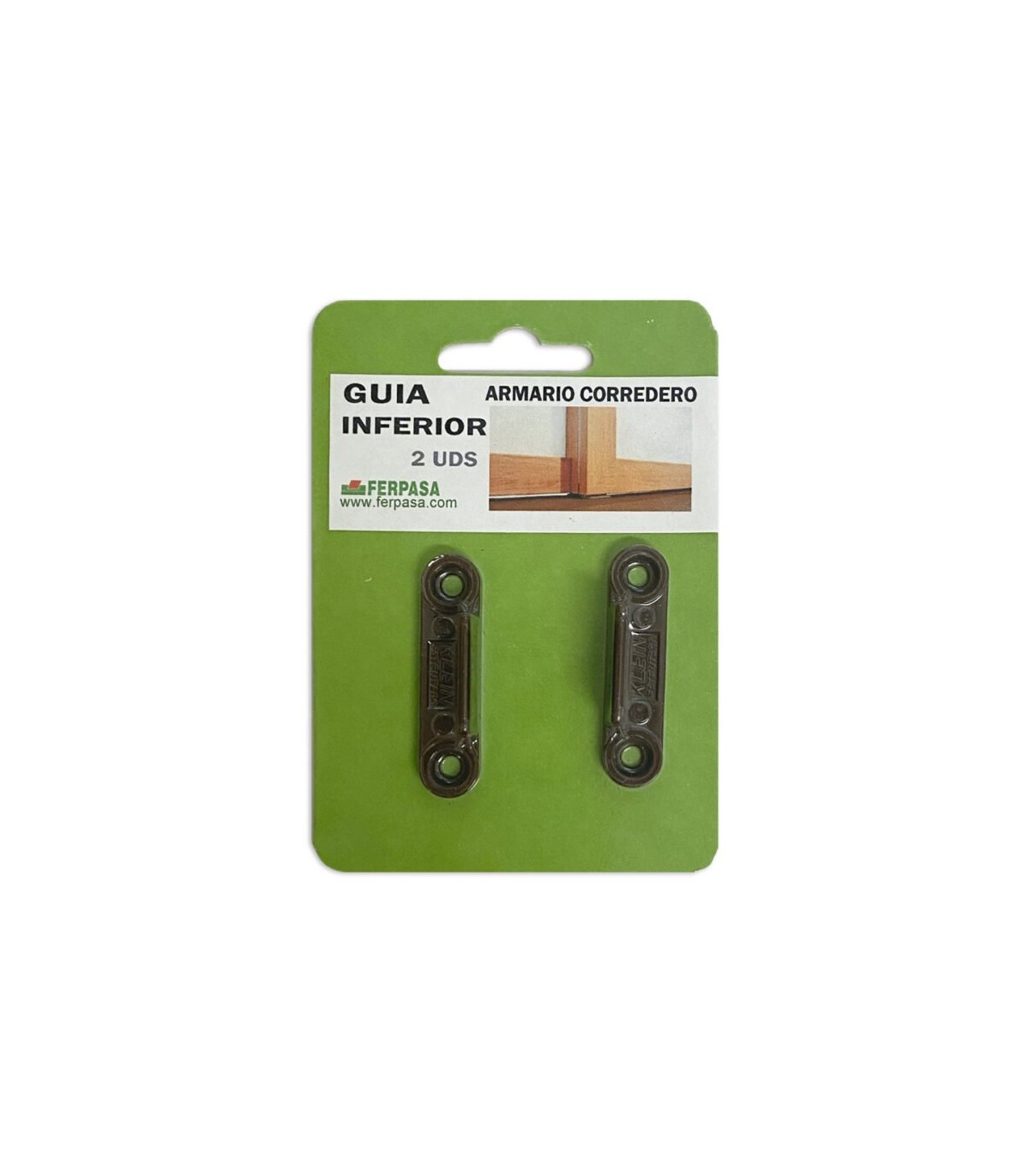 GUIA INFERIOR PLASTICO P/CORREDERAS BOLSA DE 2 UNIDADES