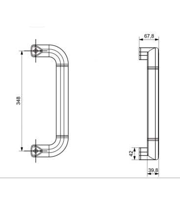 TIRADOR CURVE DOBLE ACODADO 390 mm