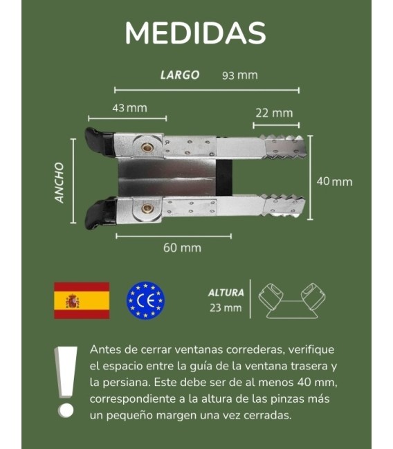 Pinzas Antirrobo Persianas