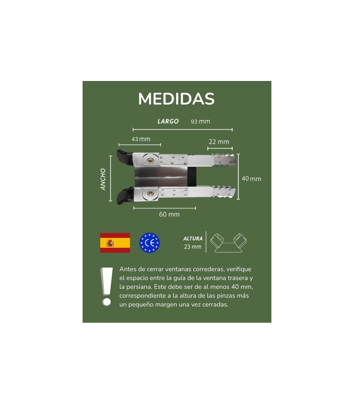 Pinzas Antirrobo Persianas