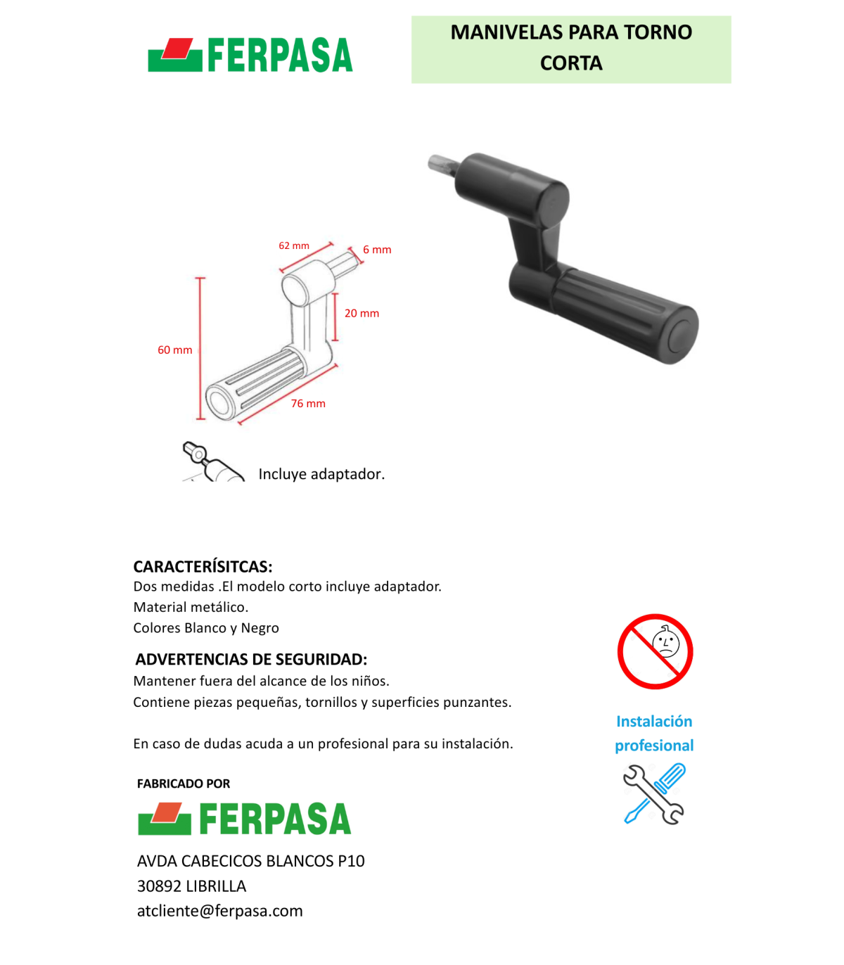 Manivela para Torno
