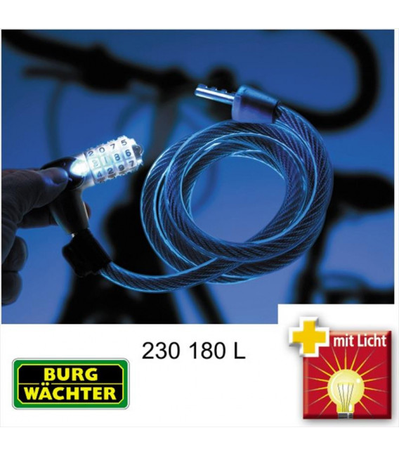 Candado Bici con Luz 230 180cm